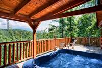 Hot tub at this 2 bedroom cabin with mountain views located between Pigeon Forge and Gatlinburg